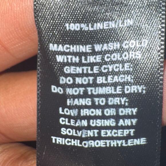 Lafayette 148 Linen Black Midi Dress with pockets Cap Sleeve Size Petite 12 - Picture 8 of 8